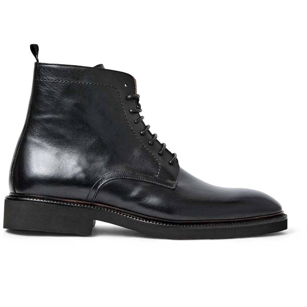 Bruno Magli Anthony Calfskin Lace-Up Boot Black