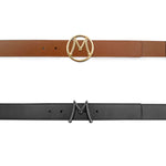 Mezlan Reversible Strap & Interchangeable Buckle Calfskin Belt