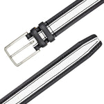 Mezlan Two-Tone Leather Belt Black / White