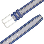 Mezlan Two-Tone Leather Belt Blue / Grey