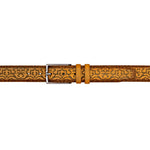 Mezlan Laser Print Calfskin Belt Camel