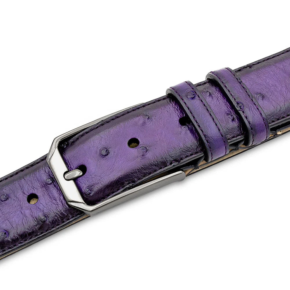 Mezlan Ostrich Skin Belt Purple