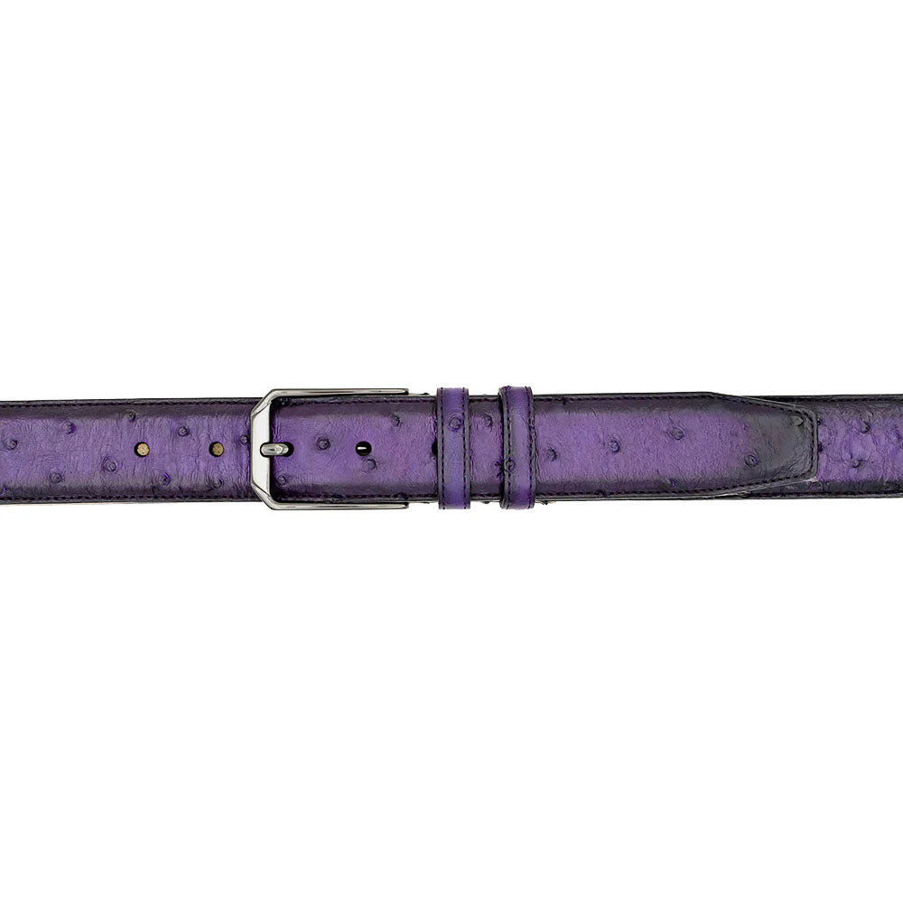 Mezlan Ostrich Skin Belt Purple