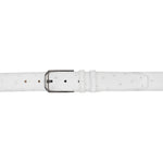 Mezlan Ostrich Skin Belt White