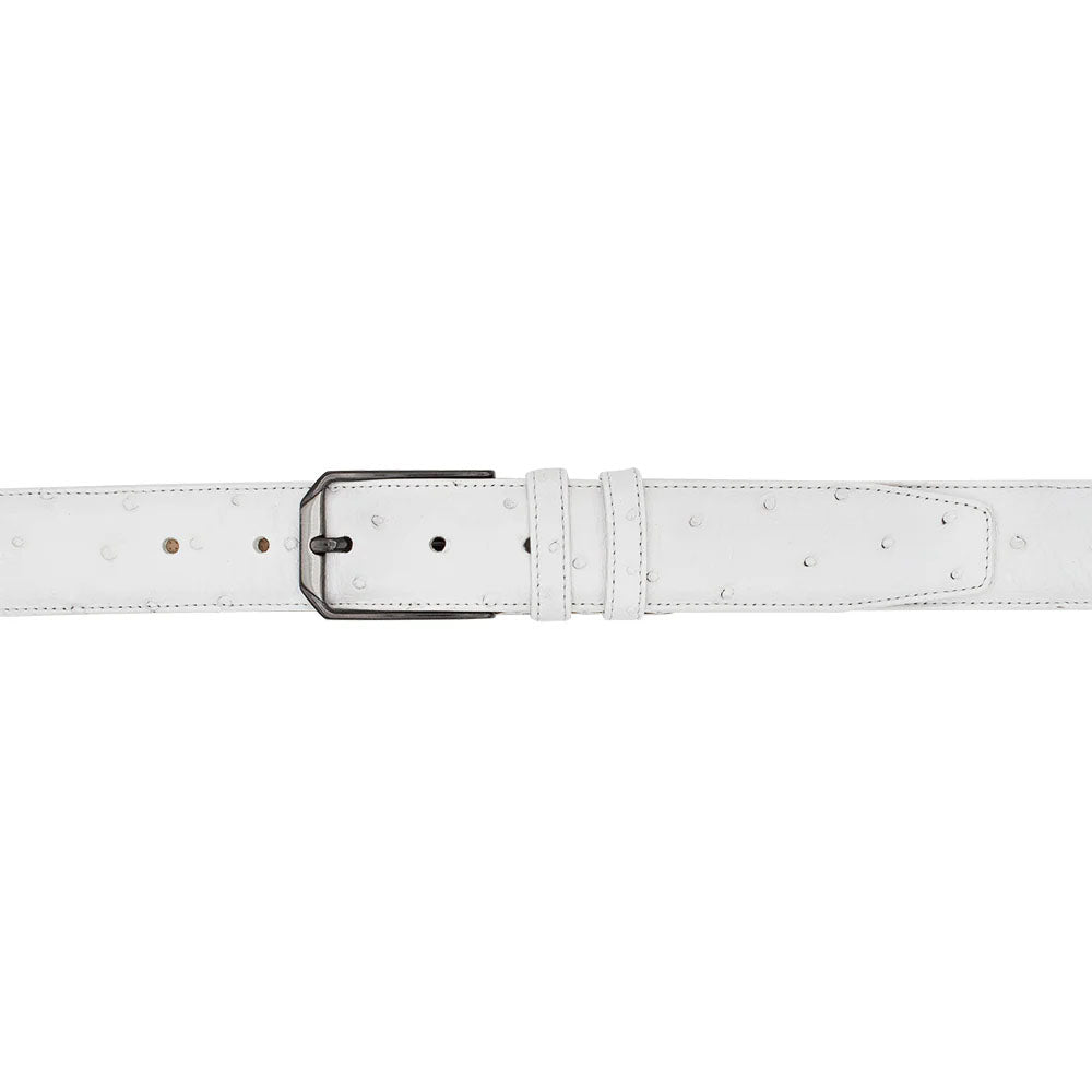 Mezlan Ostrich Skin Belt White