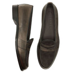Zelli Alberto Italian Calf & Sueded Leather Loafer Charcoal (15-755-CHL)