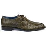 View product image 1: Belvedere Aldo Genuine Caiman Crocodile & Ostrich Quill Derby Olive