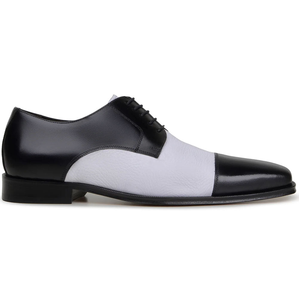 Belvedere Studio Alexander Deerskin & Nappa Derby Black / White