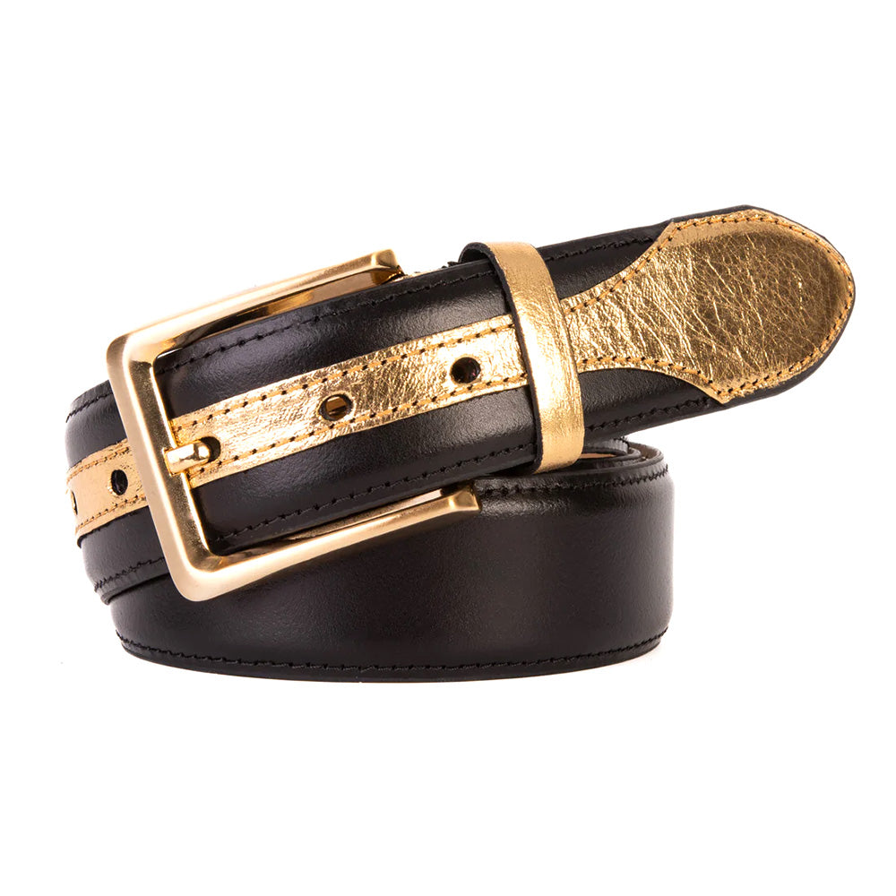 Vinci Leather The Arda Leather Belt Black / Gold