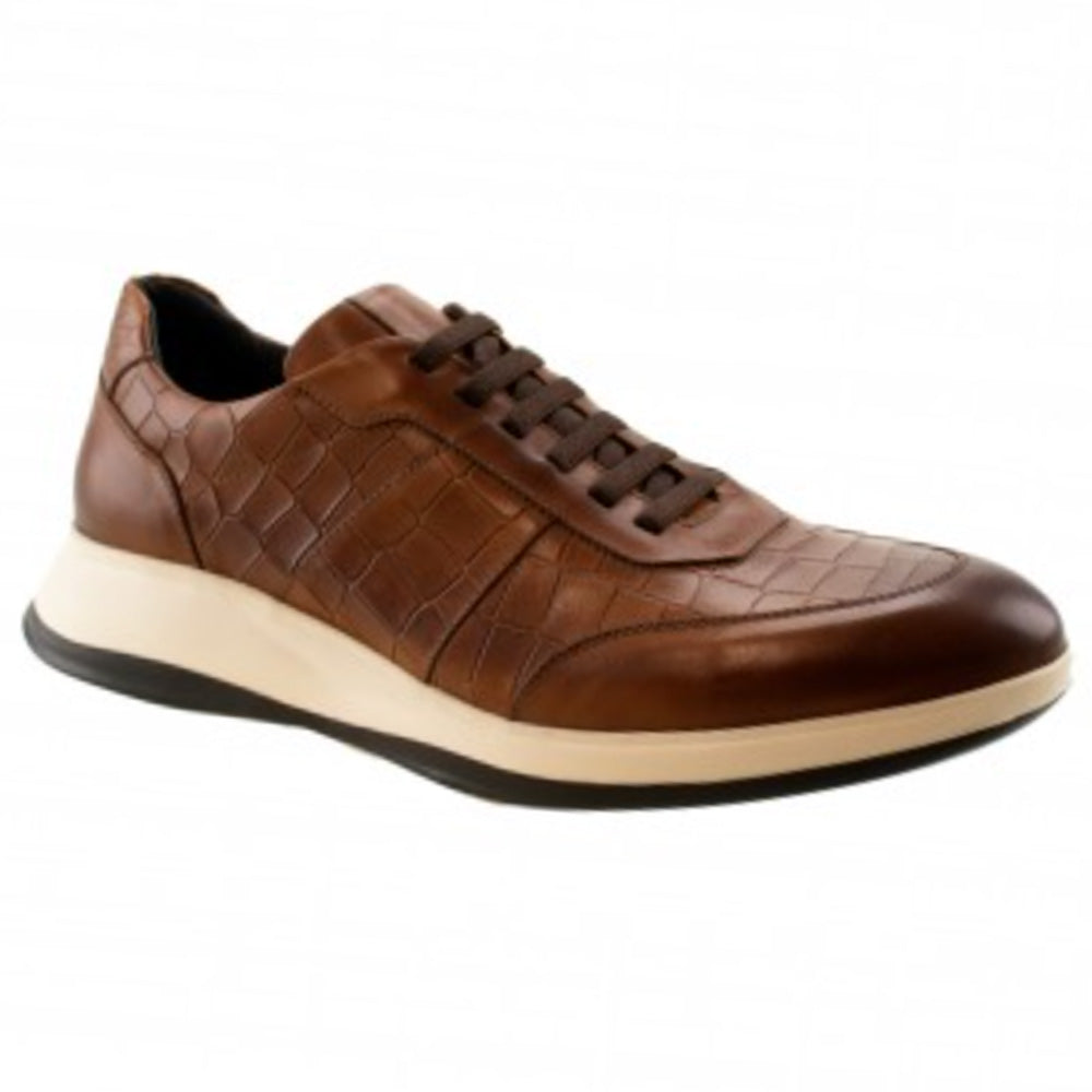 TB Phelps 32 Austin Alligator Embossed Sneakers Cognac