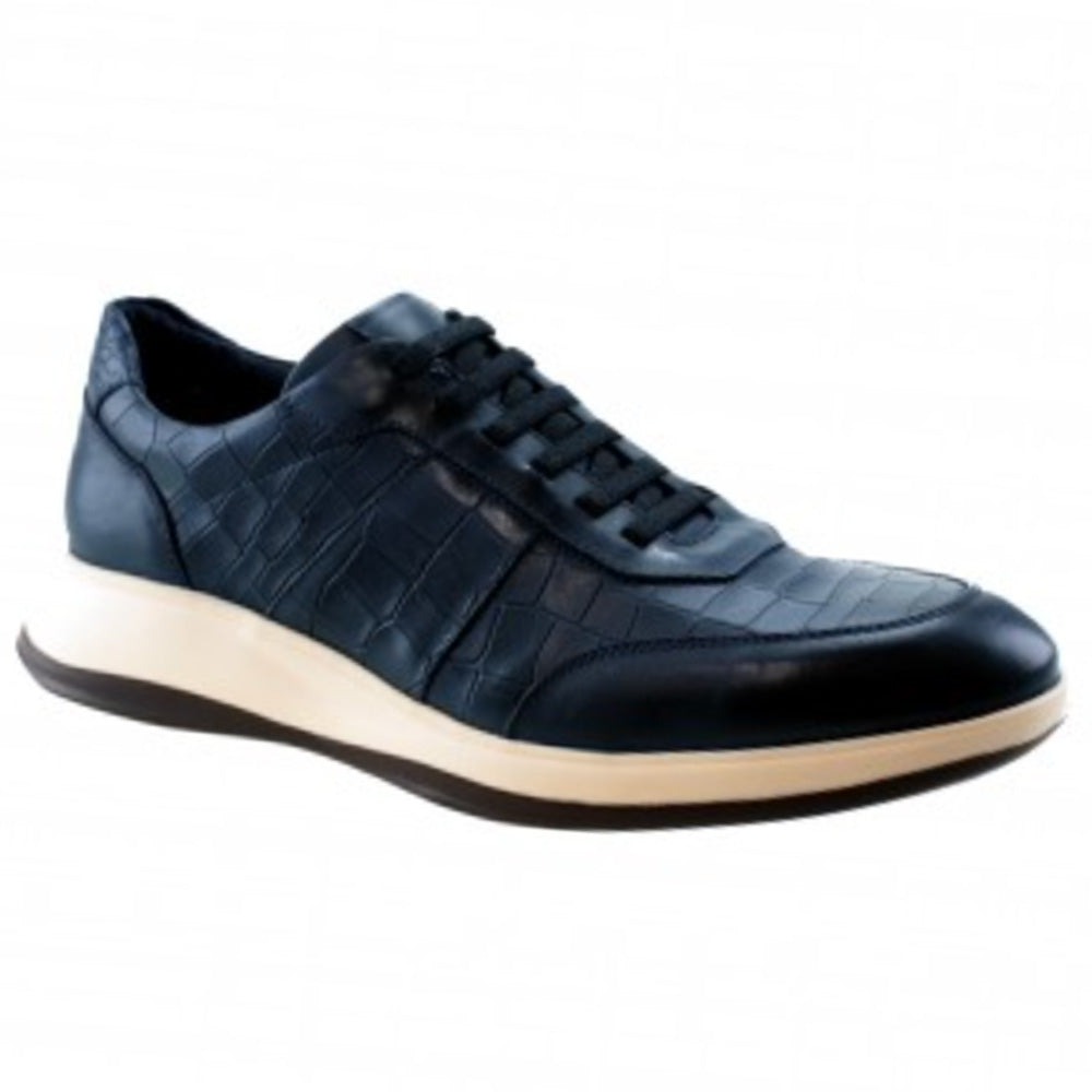 TB Phelps 32 Austin Alligator Embossed Sneakers Navy