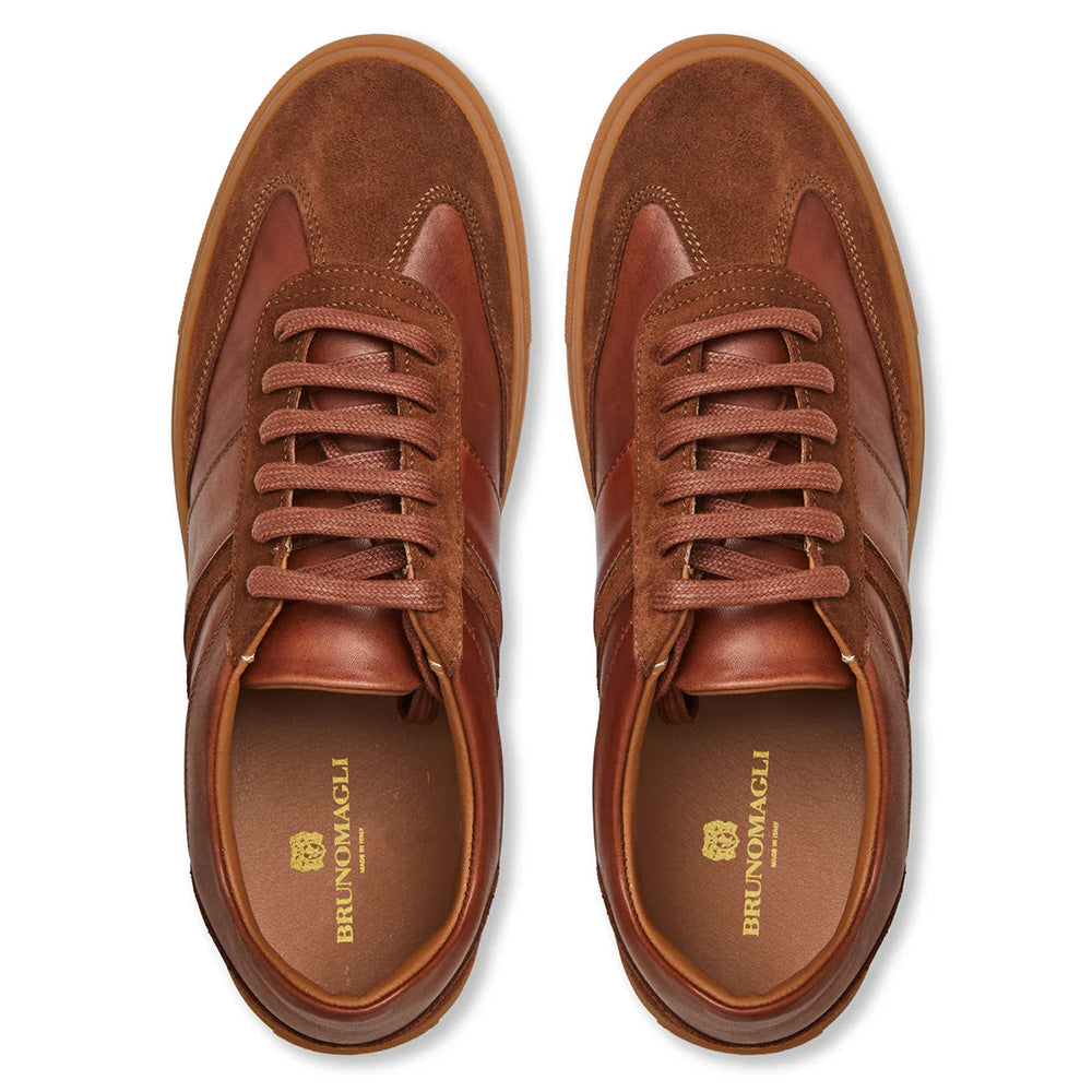 Bruno Magli Baccio Leather & Suede Sneaker Cognac