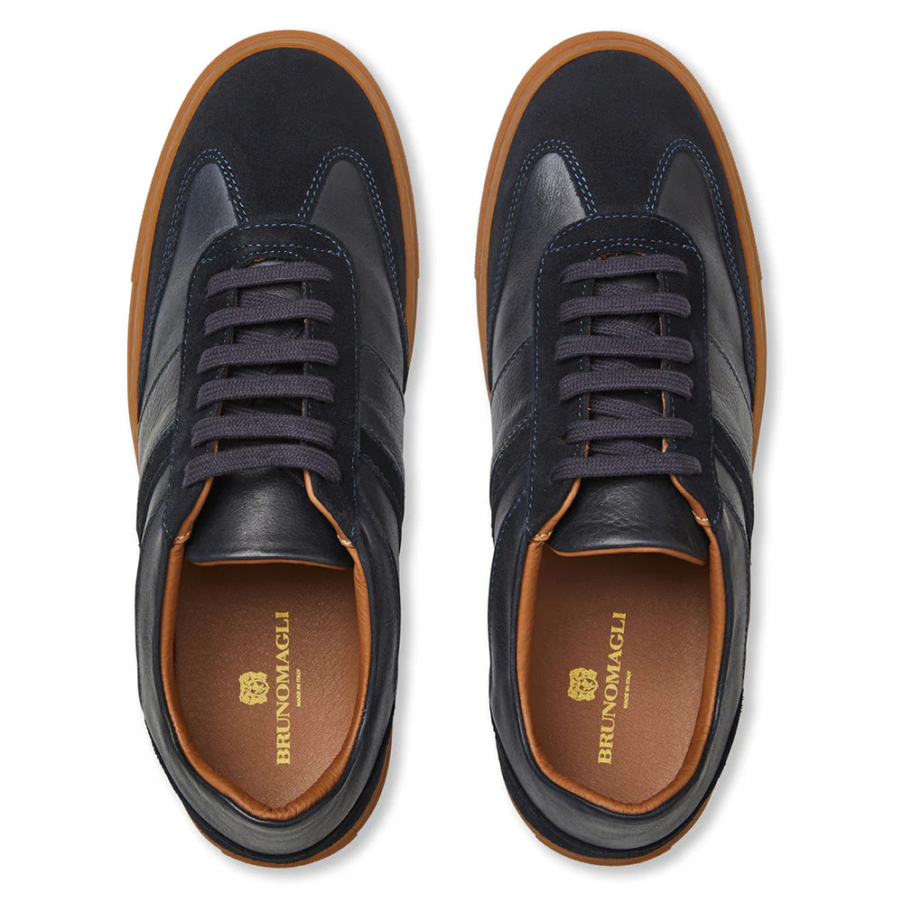 Bruno Magli Baccio Leather & Suede Sneaker Navy