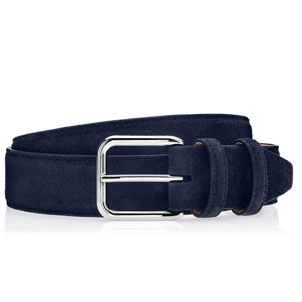 Superglamourous Belmont Suede Belt Navy