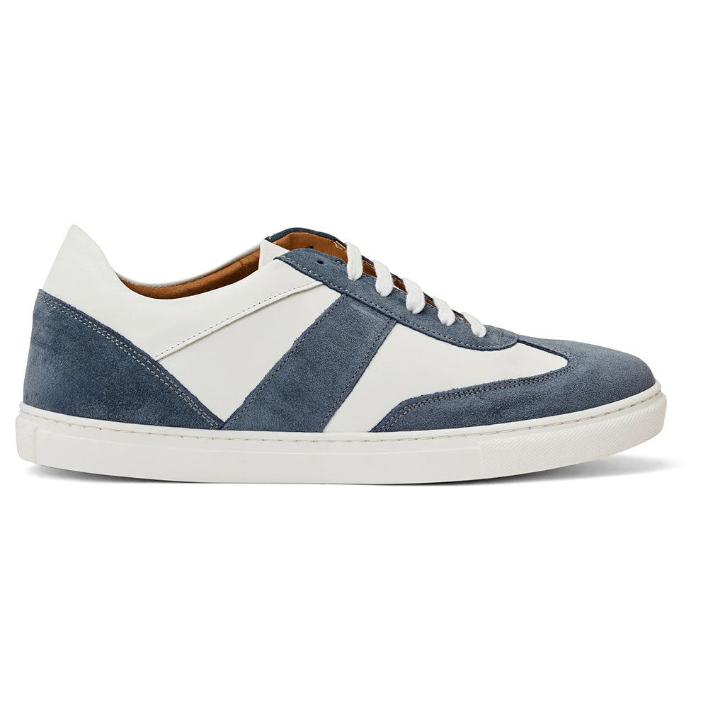 Bruno Magli Benito Italian Suede & Leather Sneaker Light Blue