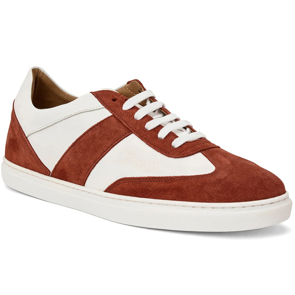 Bruno Magli Benito Italian Suede & Leather Sneaker Red