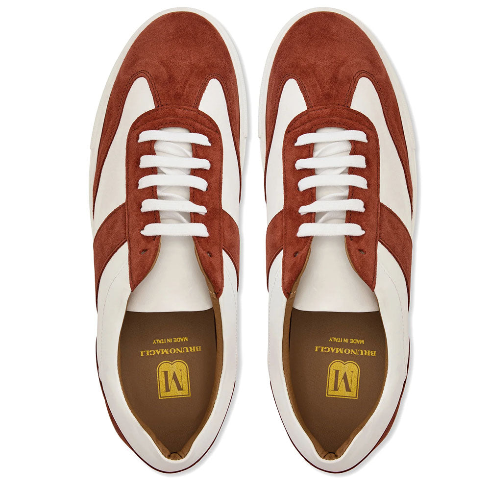 Bruno Magli Benito Italian Suede & Leather Sneaker Red