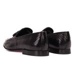 Vinci Leather The Bethesda Python Tassel Loafers Black (18621 Y-1)