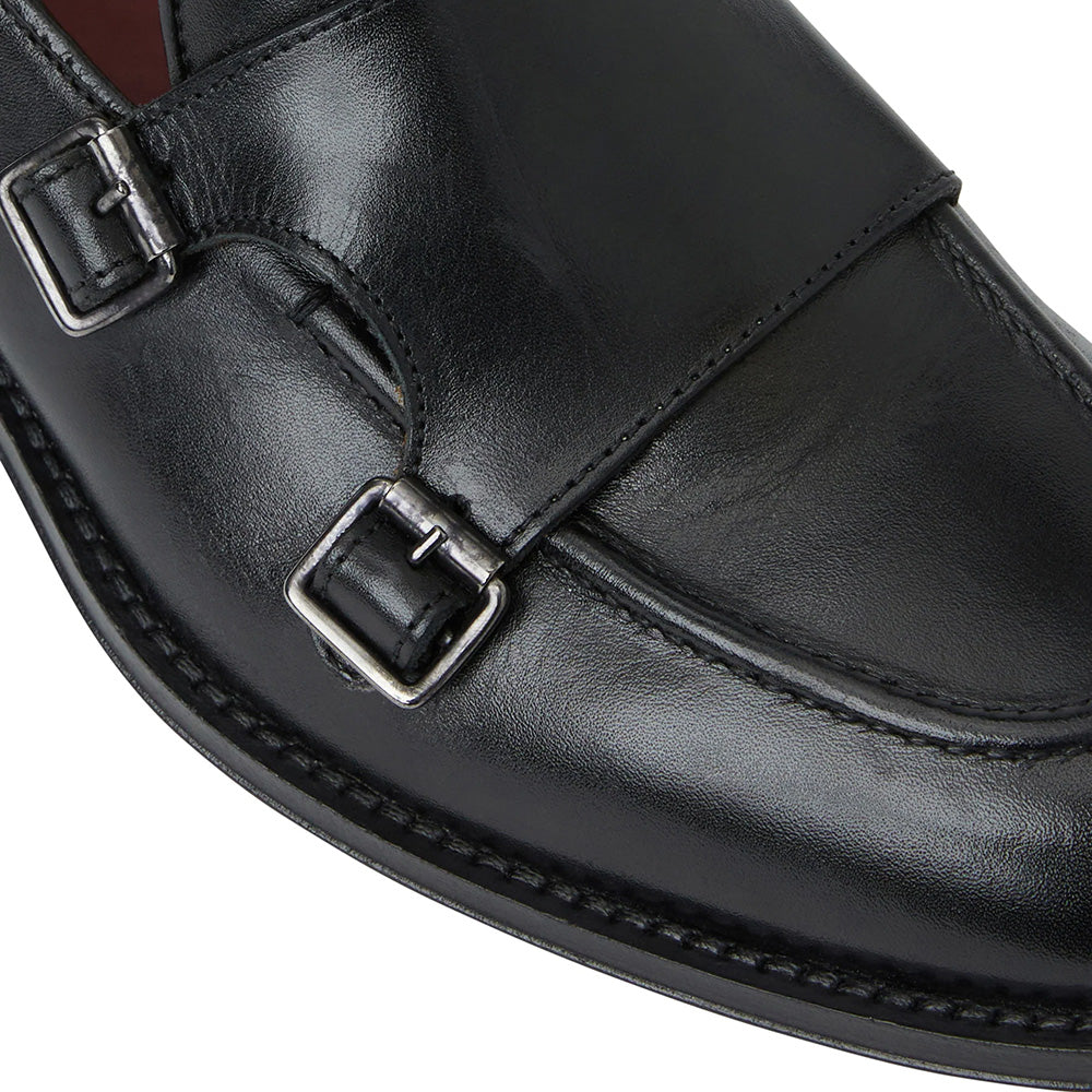 Bruno Magli Biagio Double Monk Slip On Loafer Black
