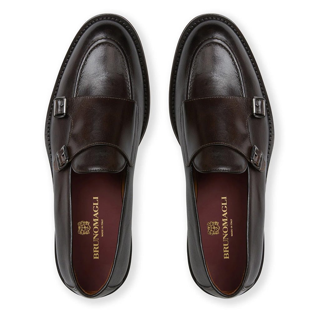 Bruno Magli Biagio Double Monk Slip On Loafer Brown
