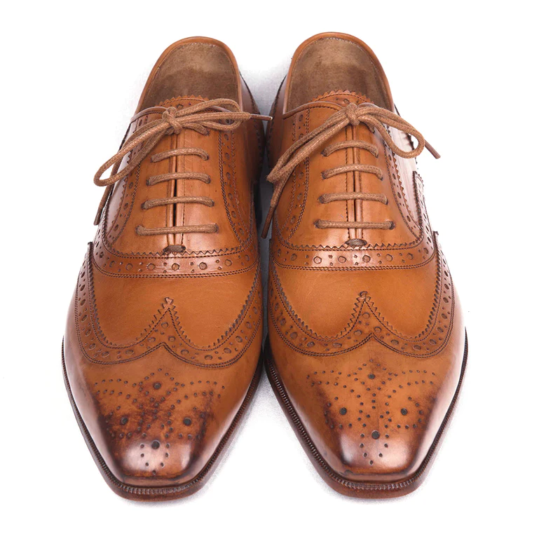 Paul Parkman leather Wingtip Oxfords Shoes Cognac