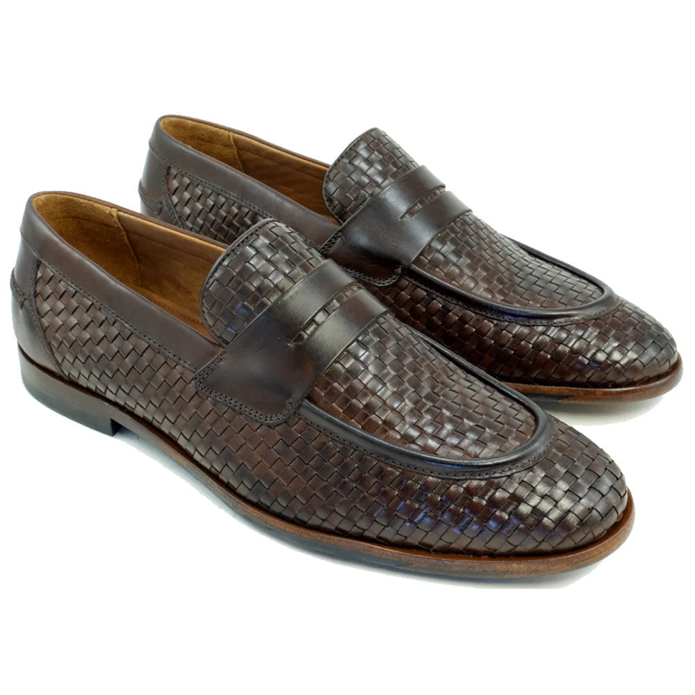 Alan Payne Boca Woven Penny Loafer Brown