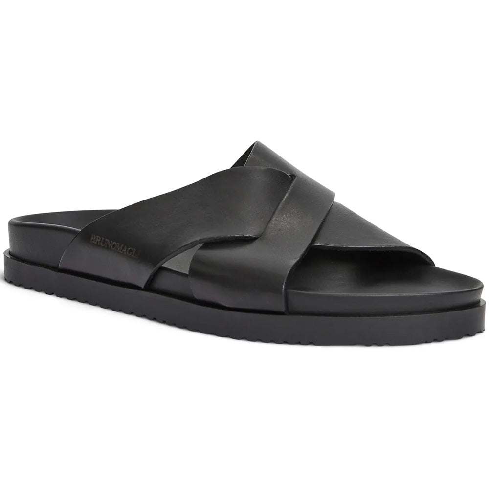Bruno Magli Bologna Leather Double Strap Sandal Black