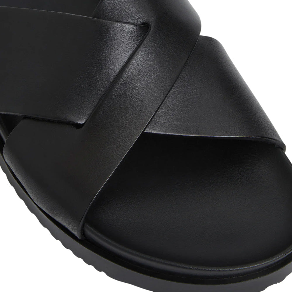 Bruno Magli Bologna Leather Double Strap Sandal Black