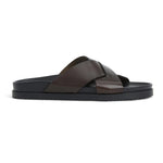 Bruno Magli Bologna Leather Double Strap Sandal Dark Brown