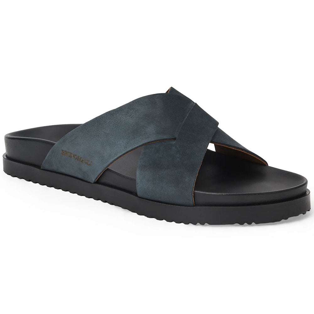 Bruno Magli Bologna Italian Nubuck Sandal Navy