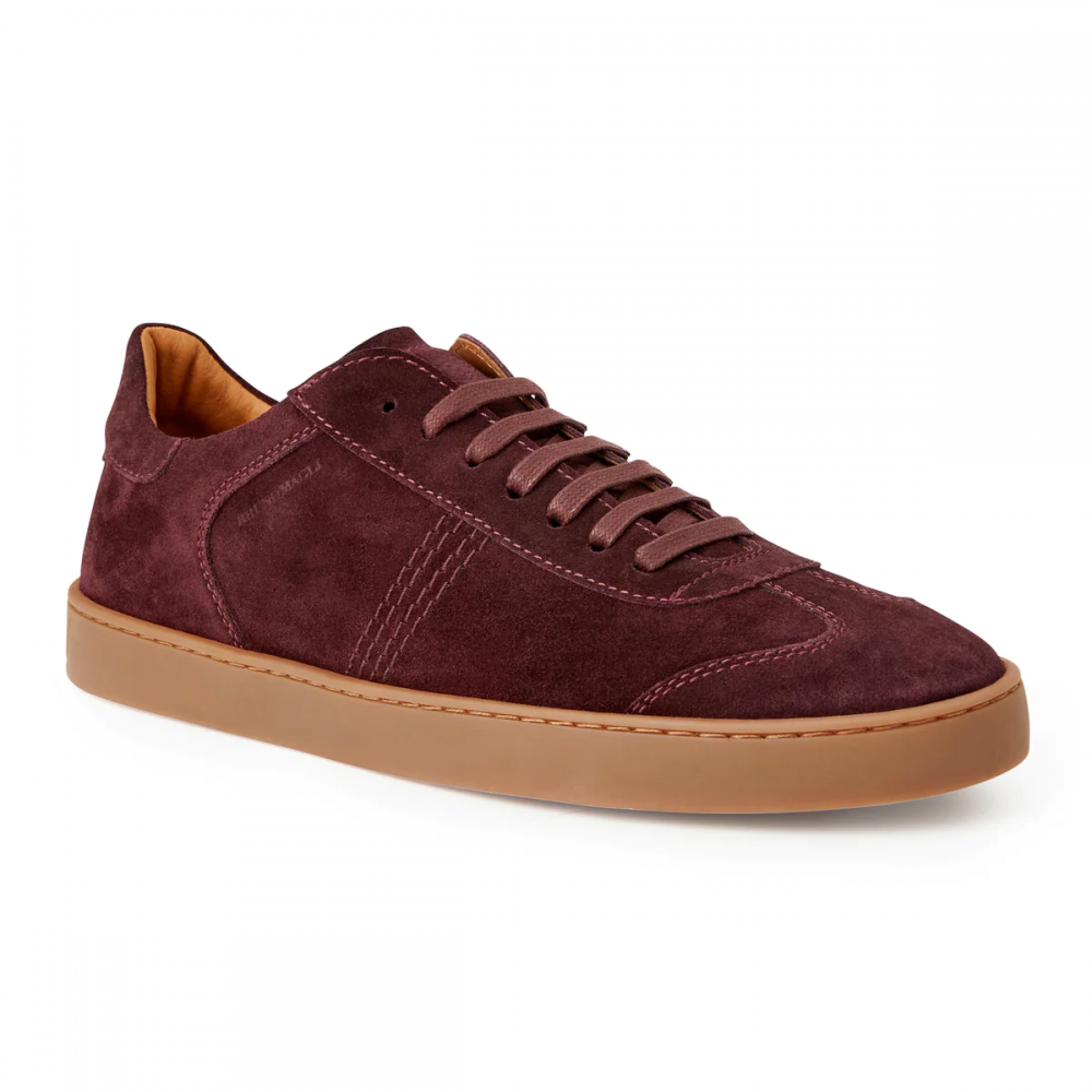 Bruno Magli Bono Suede Lace-up Sneakers Bordeaux