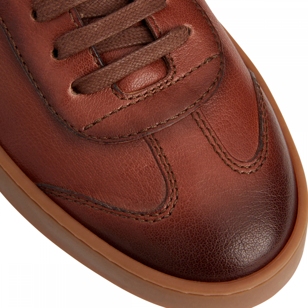 Bruno Magli Bono Leather Lace-Up Sneakers Cognac