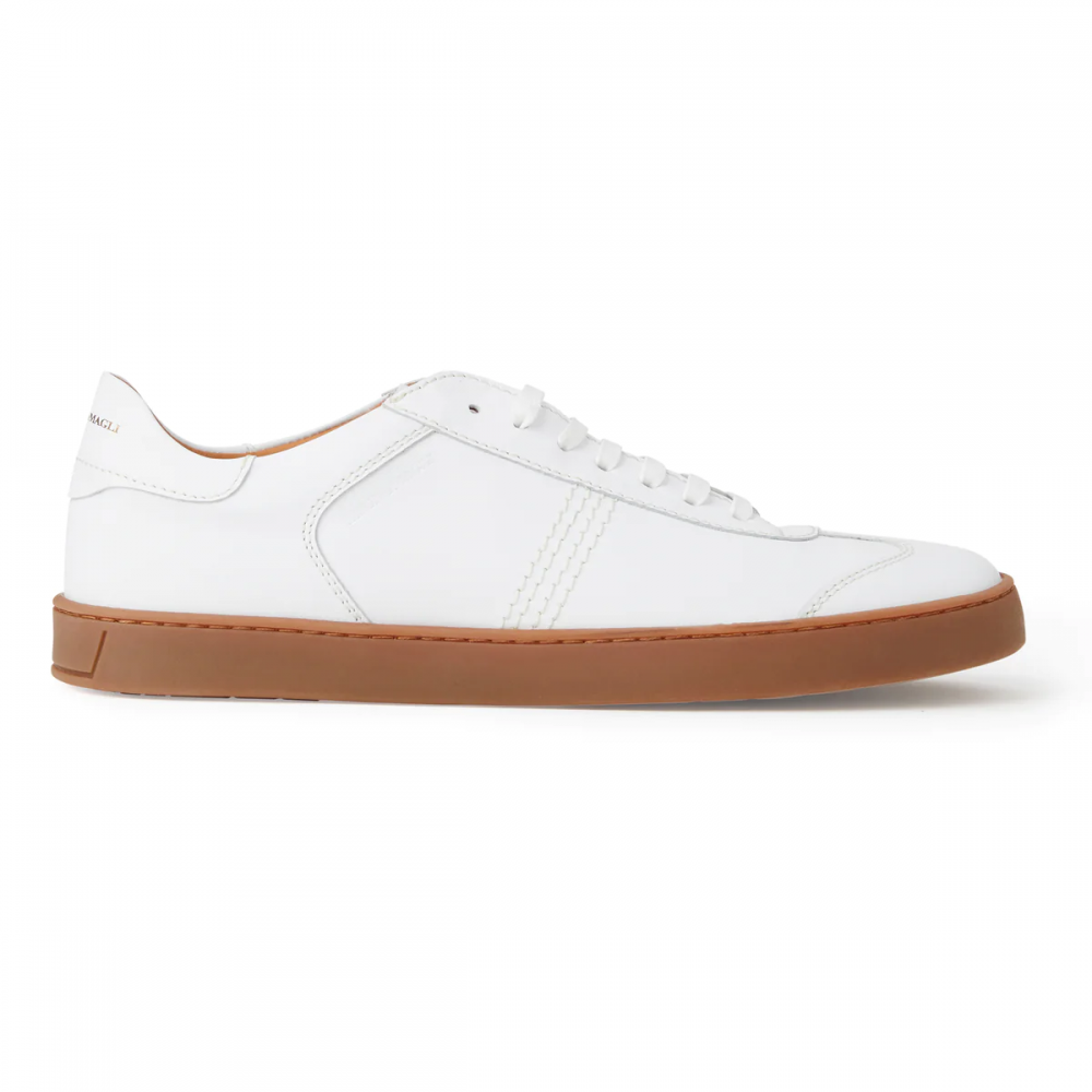 Bruno Magli Bono Leather Lace-Up Sneaker White