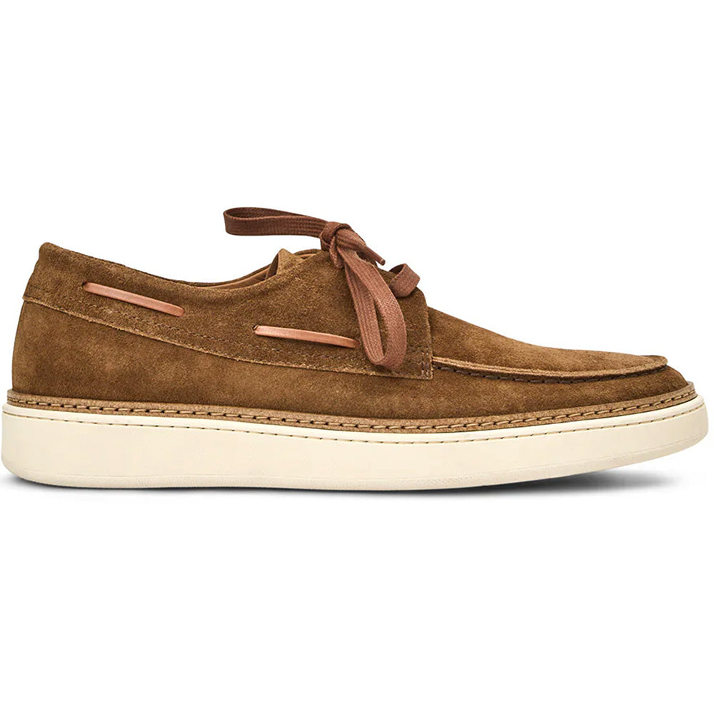 Aquatalia Bora Suede Mocassin Sneaker Cognac