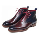 View product image 2: Paul Parkman Leather Plain Toe Lace-Up Dress Boots Bordeaux & Navy