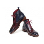 View product image 4: Paul Parkman Leather Plain Toe Lace-Up Dress Boots Bordeaux & Navy