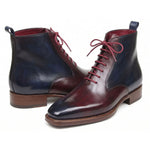 View product image 6: Paul Parkman Leather Plain Toe Lace-Up Dress Boots Bordeaux & Navy