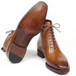 View product image 3: Paul Parkman Leather Plain Toe Lace-Up Dress Boots Cognac