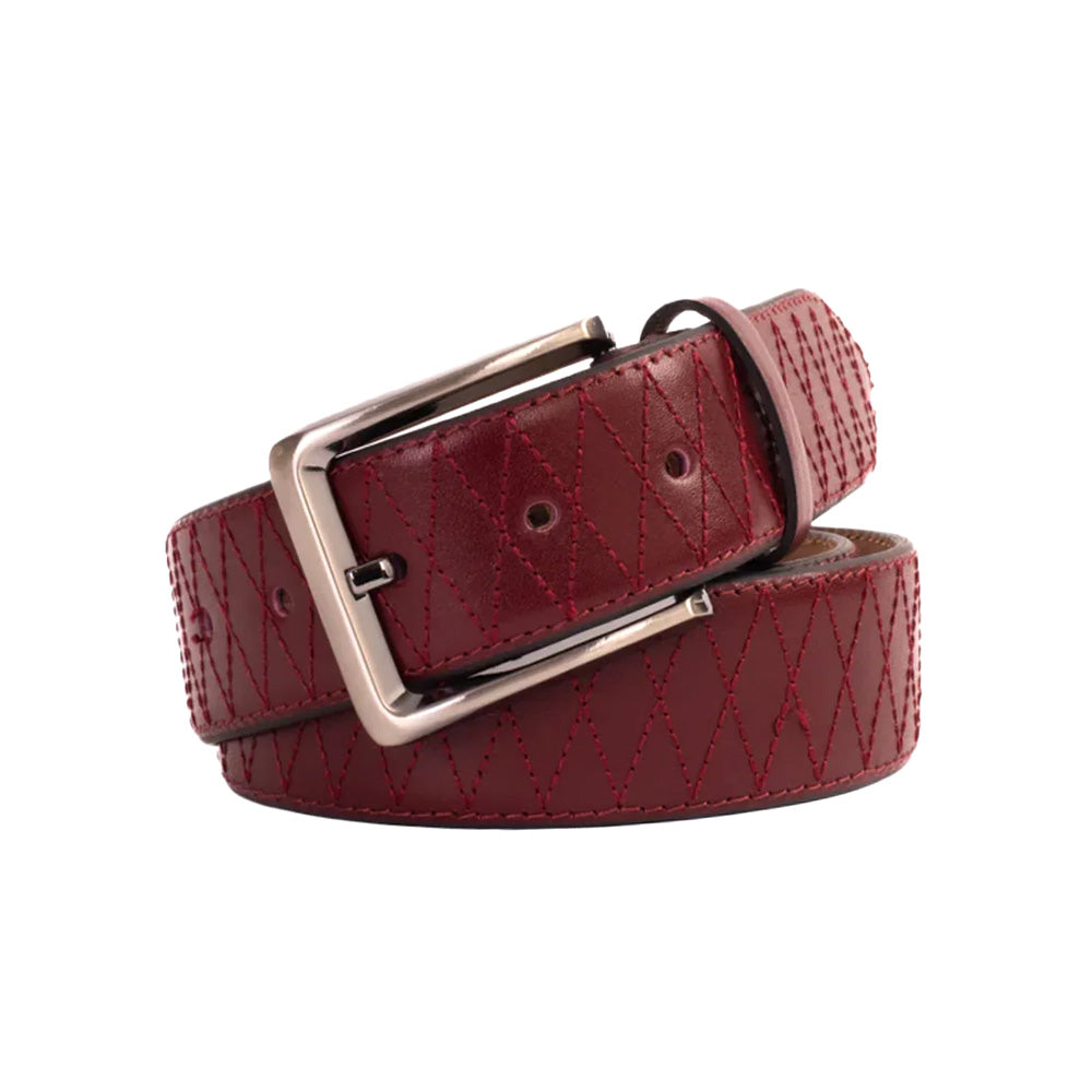 Vinci Leather The Adler Leather Belt Burgundy