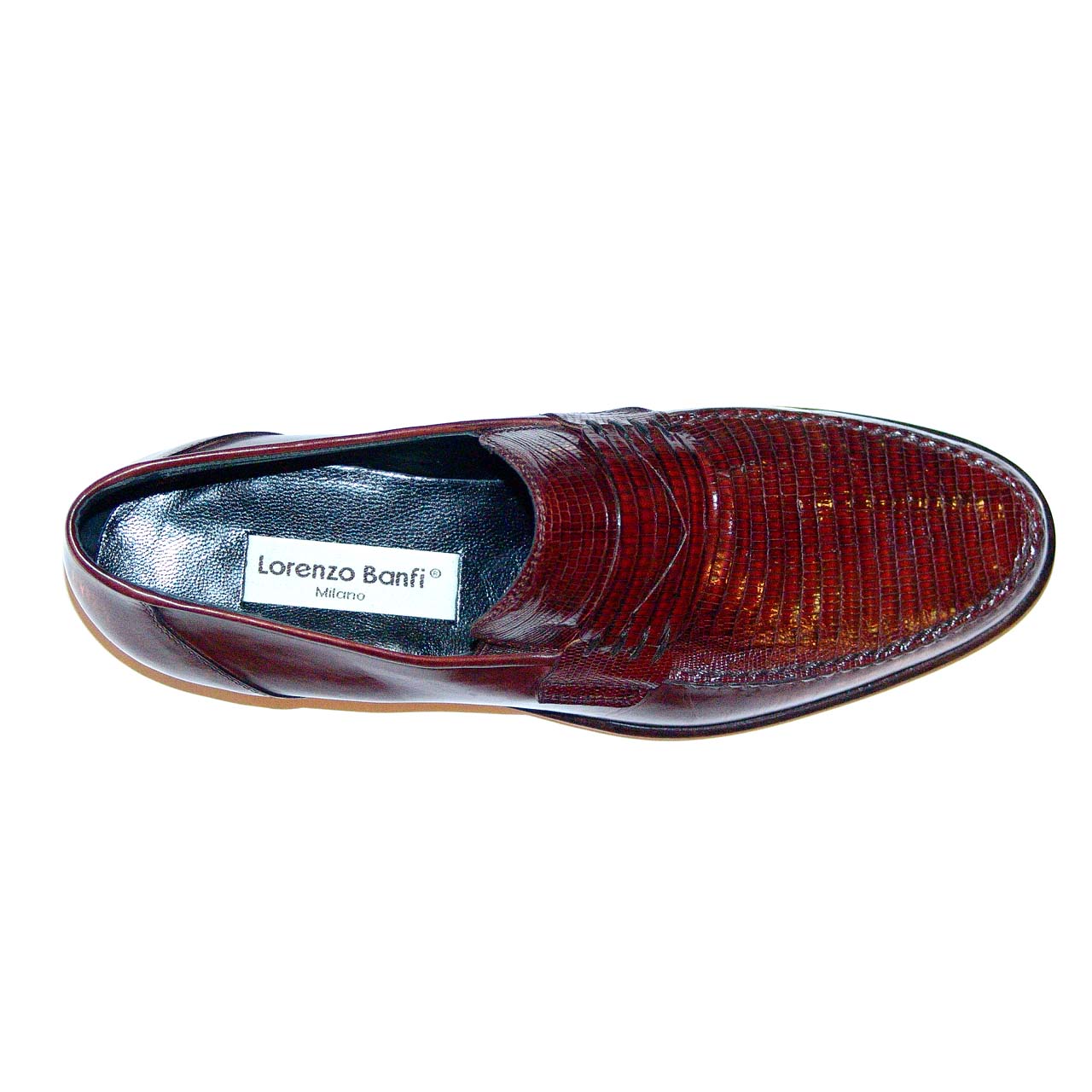 Lorenzo Banfi 642 Soft Calfskin Lizard Vamp in Brown