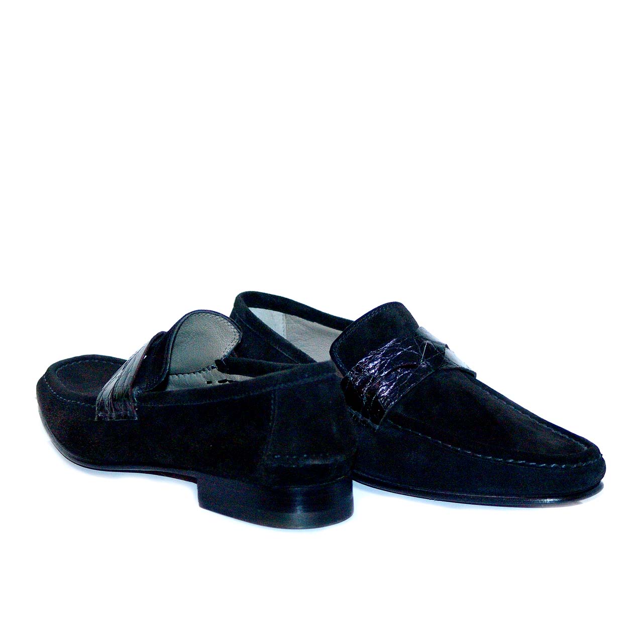 Lorenzo Banfi 671 Soft Suede Crocodile Vamp