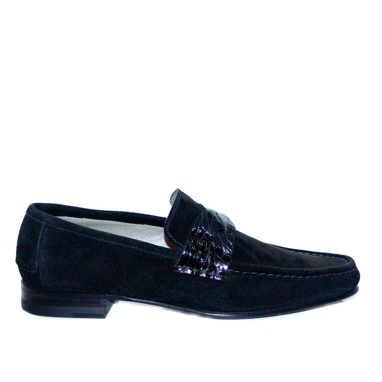 Lorenzo Banfi 671 Soft Suede Crocodile Vamp