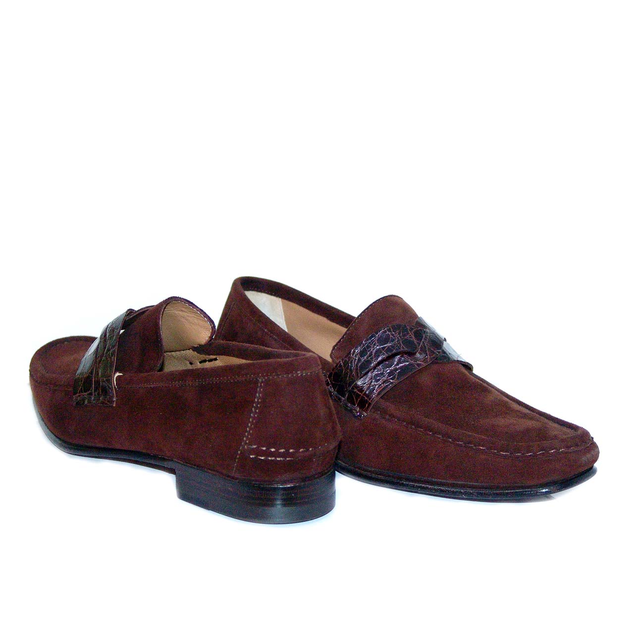 Lorenzo Banfi 671 Soft Suede Crocodile Vamp