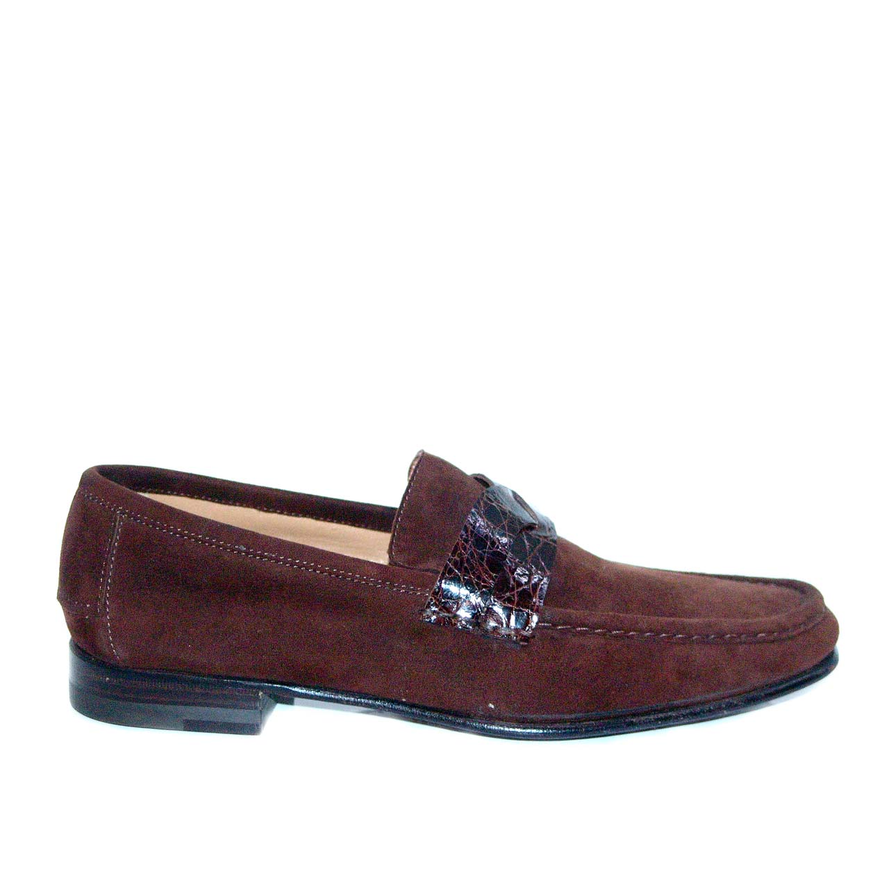 Lorenzo Banfi 671 Soft Suede Crocodile Vamp