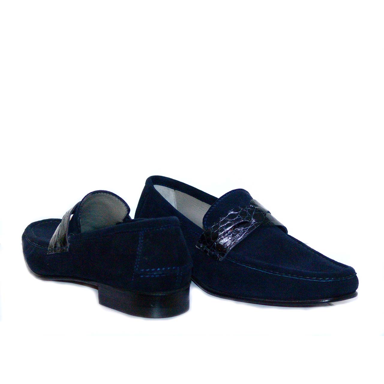 Lorenzo Banfi 671 Soft Suede Crocodile Vamp