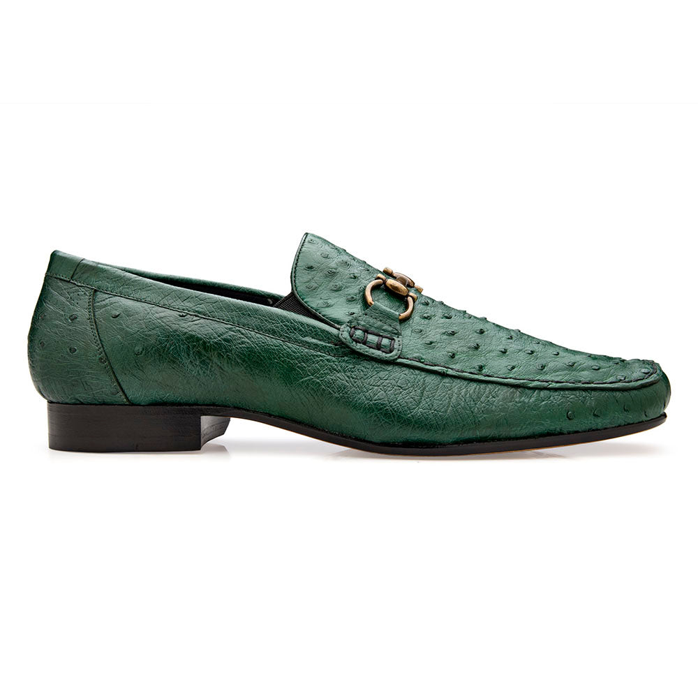 Belvedere Bartolo Genuine Ostrich Loafers Forest (1026OB)