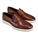 Alan Payne Barton Calfskin Penny Loafer Cognac