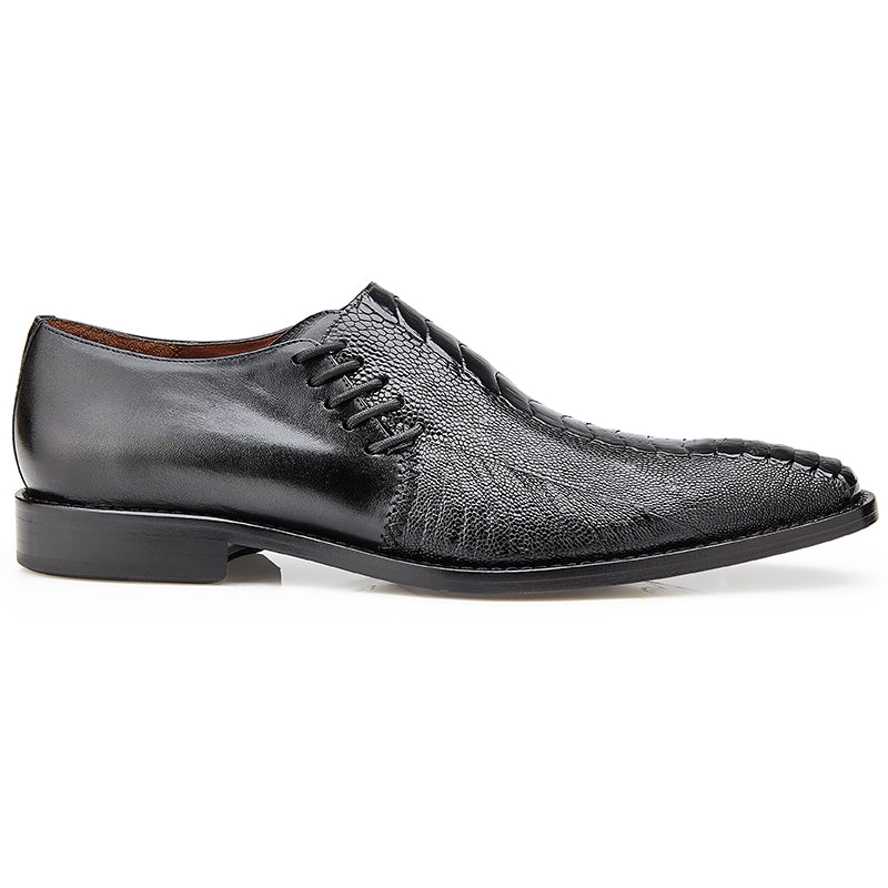 Belvedere  Savana Ostrich & Calf Loafers Black
