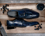 Belvedere Siena Ostrich Lace Up Shoes Navy (1463)
