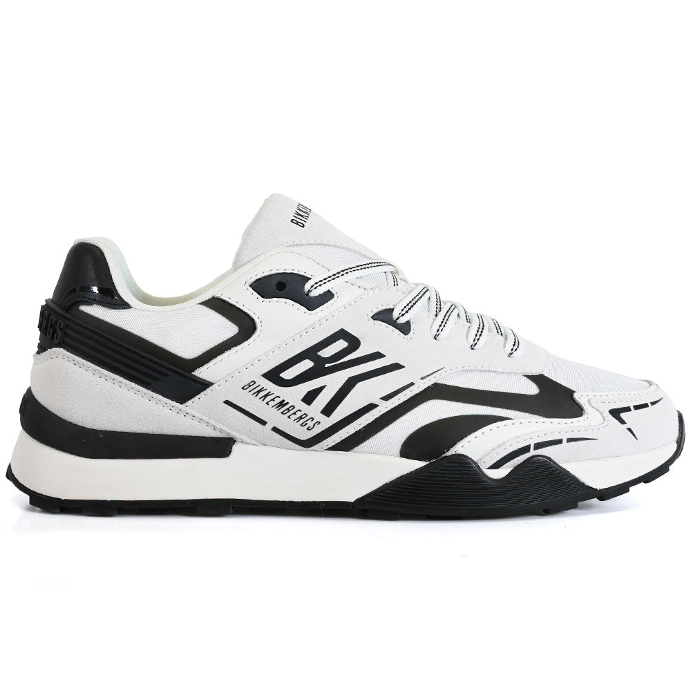 Bikkembergs Retro Suede / Leather / Fabric Sneaker White / Black
